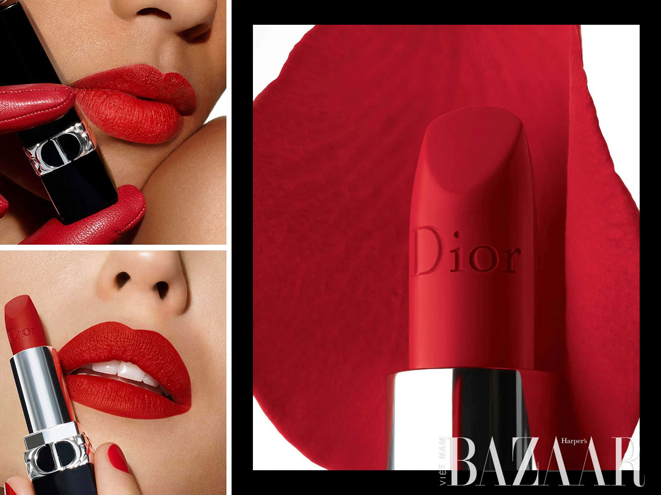 Son môi Dior màu nào đẹp: Rouge Dior 999 Matte dạng lì