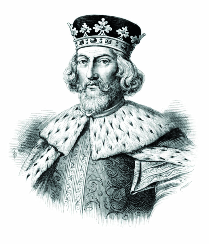 Hình ảnh hoàng đế Anh John Lackland uy nghiêm trong trang phục áo lông thú là hiện thân của quyền lực tối cao