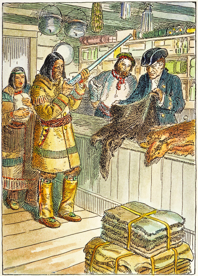 Thế kỷ XVI Các nhà thám hiểm, thương nhân và chính phủ Anh, Pháp tranh giành buôn bán lông thú với người Mỹ bản địa.