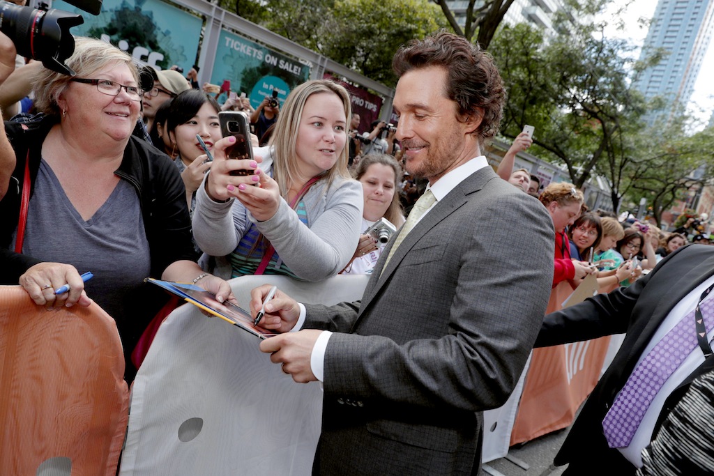 Matthew McConaughey seen at Universal Pictures "Sing" at the 2016 Toronto International Film Festival on Sunday, Sept. 11, 2016, in Toronto. (Photo by Eric Charbonneau/Invision for Universal Pictures/AP Images)