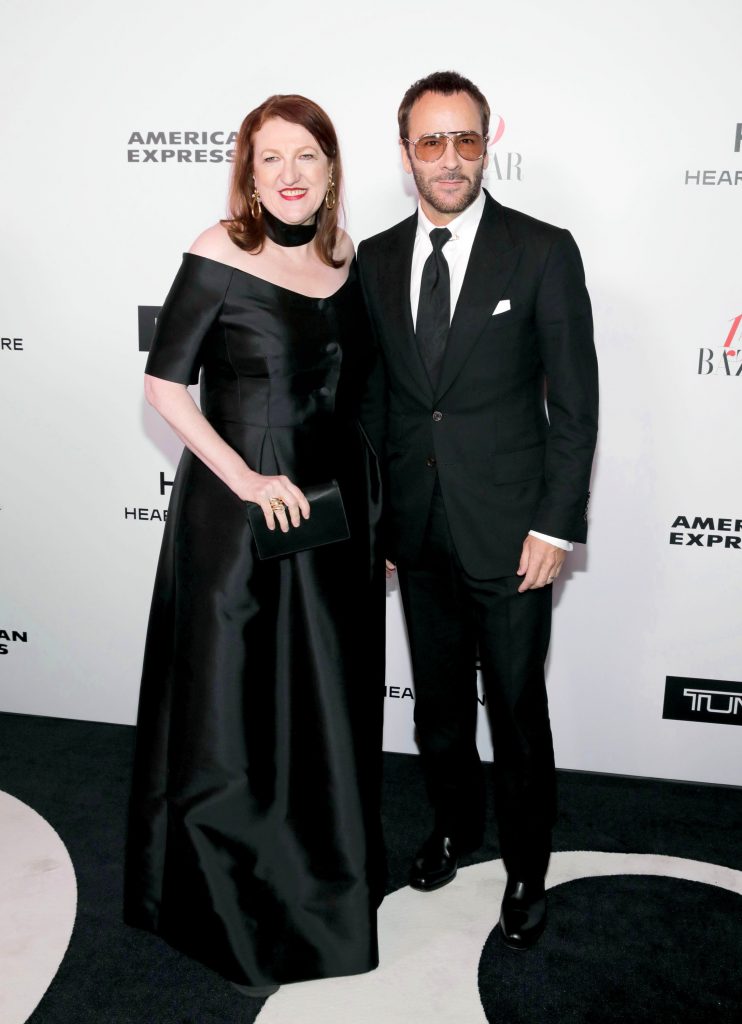 WEST HOLLYWOOD, CA - JANUARY 27: Editor-in-chief, Harper's Bazaar, Glenda Bailey and Tom Ford attend Harper's BAZAAR celebration of the 150 Most Fashionable Women presented by TUMI in partnership with American Express, La Perla, and Hearts On Fire at Sunset Tower Hotel on January 27, 2017 in West Hollywood, California. (Photo by Rachel Murray/Getty Images for Harper's Bazaar)