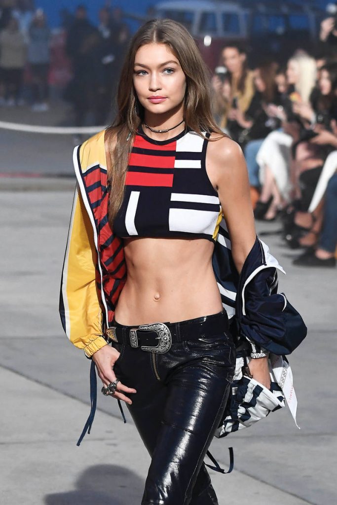 VENICE, CA - FEBRUARY 08: Model Gigi Hadid walks the runway at the TommyLand Tommy Hilfiger Spring 2017 Fashion Show on February 8, 2017 in Venice, California. Frazer Harrison/Getty Images for Tommy Hilfiger/AFP