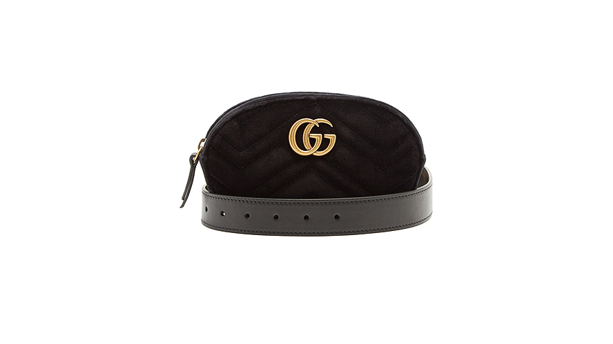 Gucci GG Marmont Quilted Velvet Belt Bag