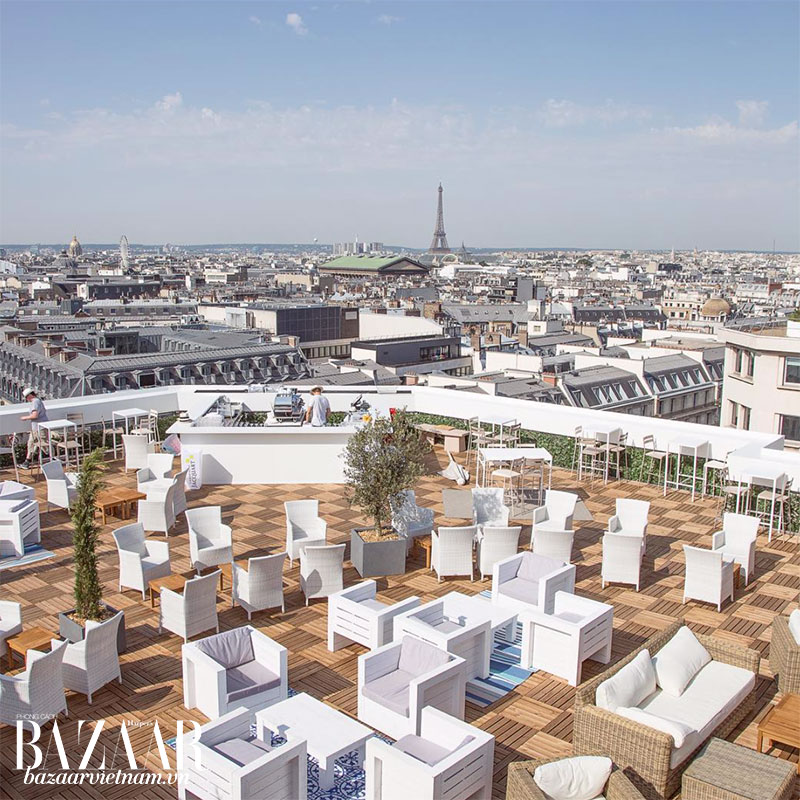 Góc nhìn toàn cảnh từ tầng thượng Galeries Lafayette  - đi du lịch Paris 