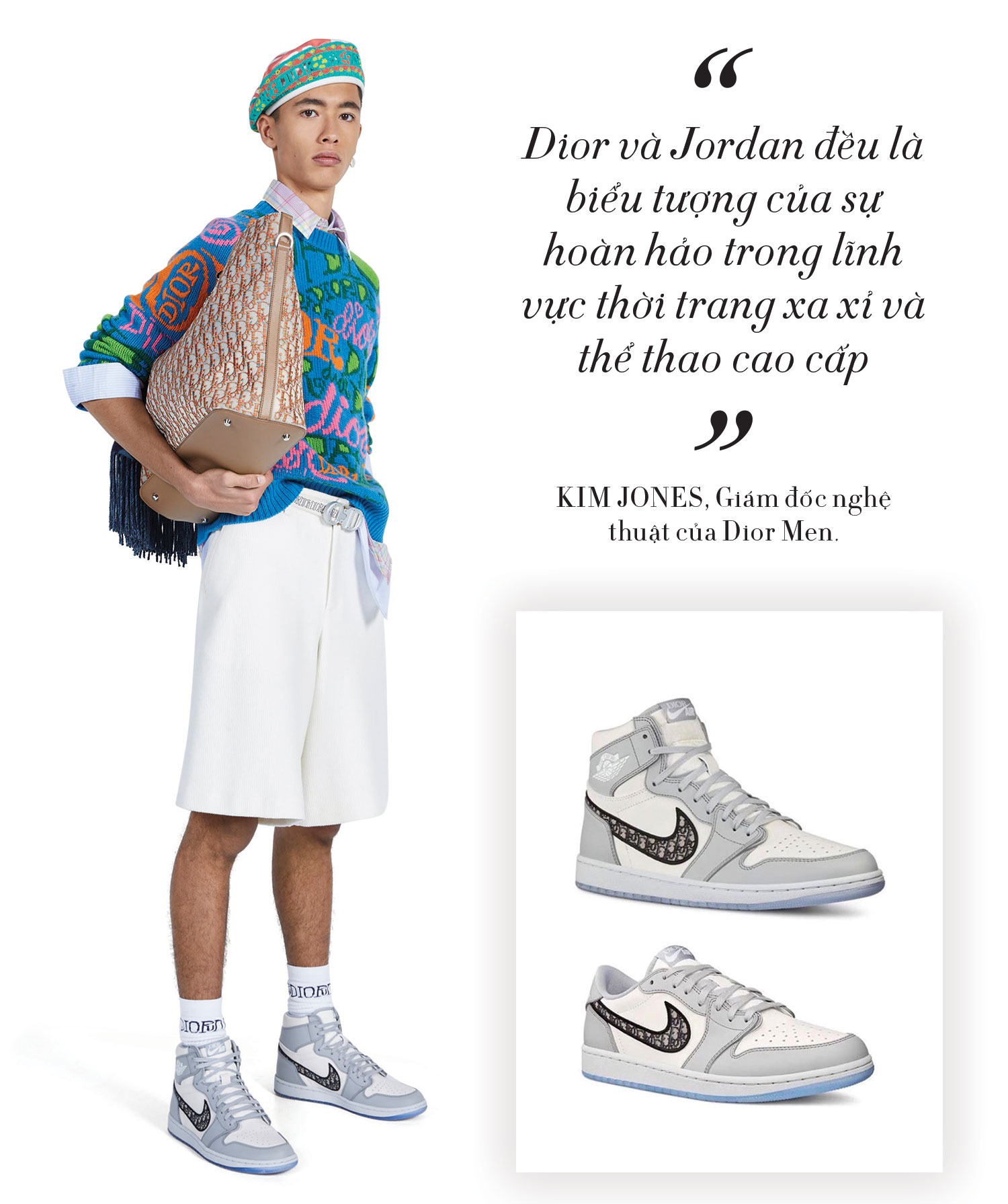 Giày Nike Dior x Air Jordan 1 High Wolf Grey CN8607002 AuthenticShoes