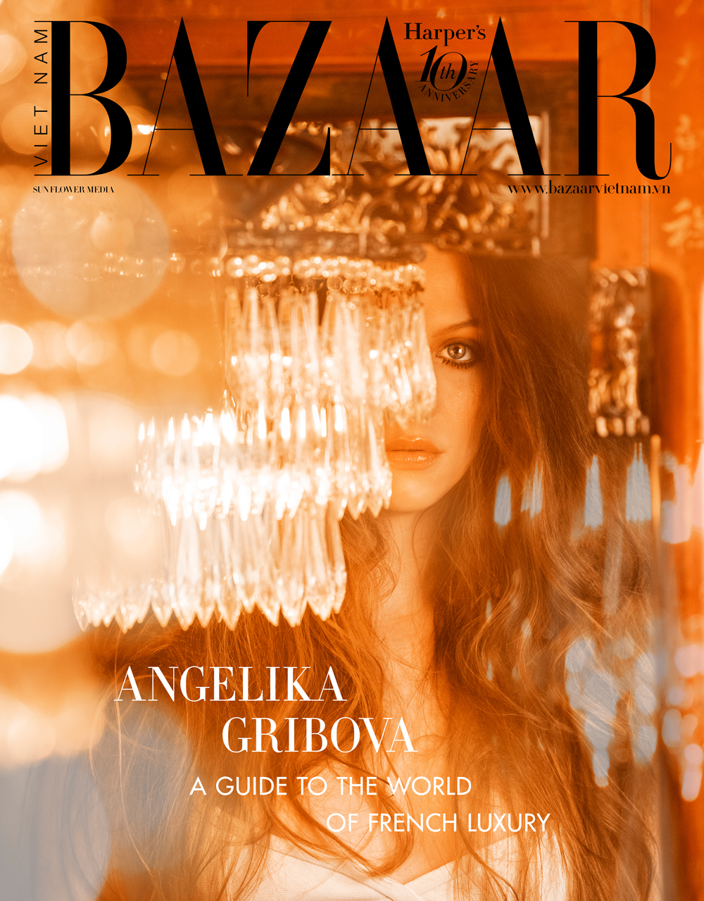 Người mẫu quốc tế Angelika Gribova trên trang bìa Harper's Bazaar Vietnam 
