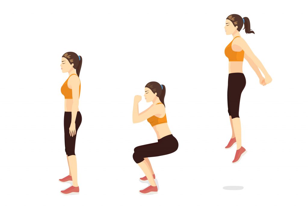 Bài tập giảm mỡ bắp chân nhảy squat