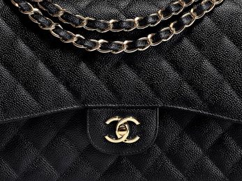 Chanel Classic Flap Bag Medium Black Gold  Nice Bag