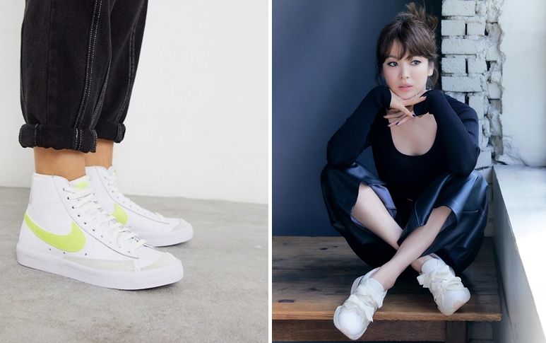 Song Hye Kyo kết hợp giày trắng với quần đen 