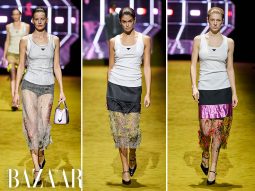 Prada Thu Đông 2022 ngợi ca vẻ quyến rũ của những chiếc áo thun ba lỗ