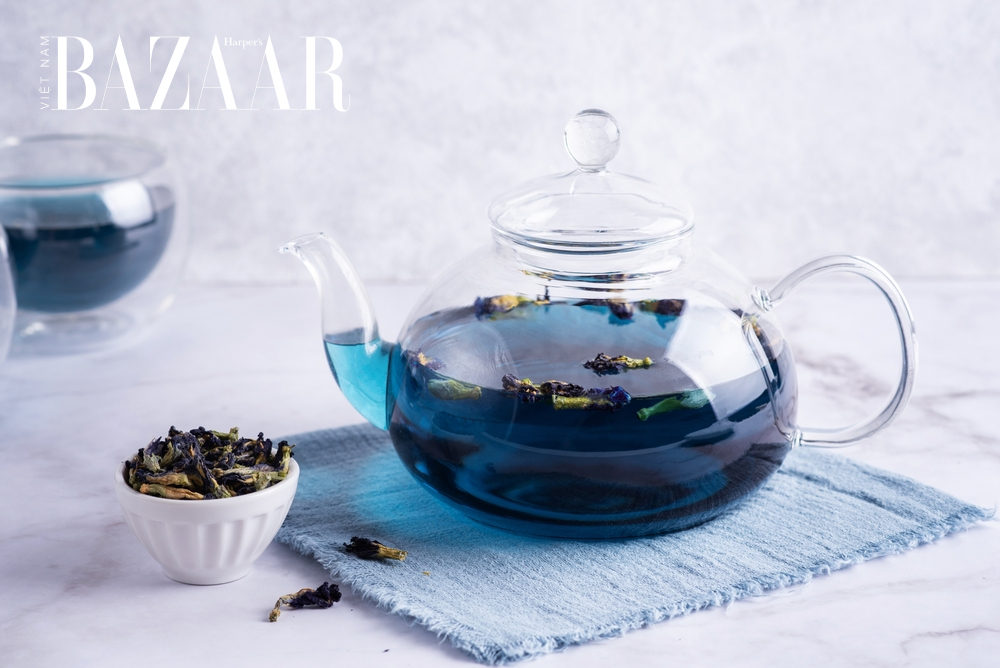 Cách pha trà hoa đậu biếc tươi hoặc khô