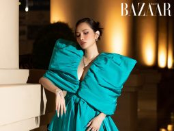 Harper's Bazaar_Hoa hậu Diệu Linh mặc đầm nơ xanh Công Trí_01