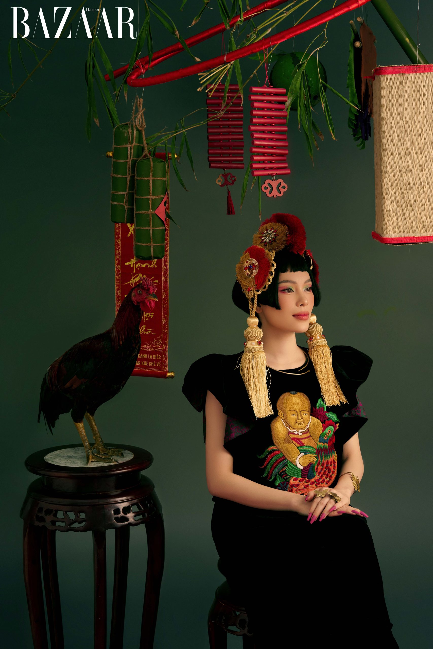 Harper's Bazaar_Hot girl Linh Rin trong bst Đông Hồ của Tiệm Thơ_06