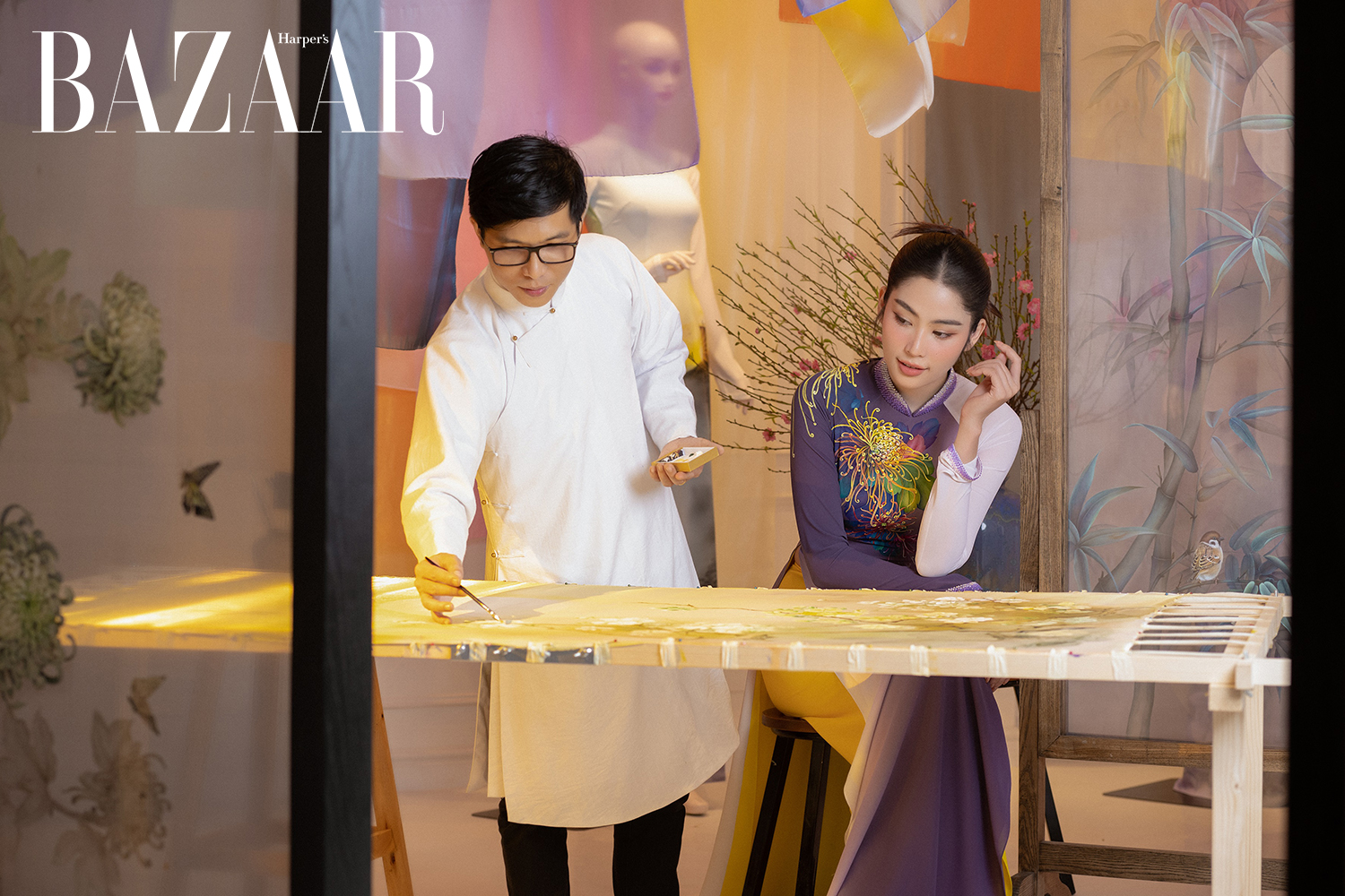 Harper's Bazaar_Nam Em Nam Anh mặc áo dài Trung Đinh_07