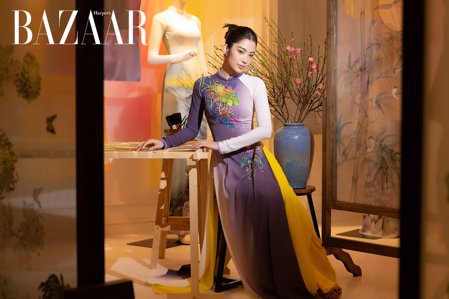 Harper's Bazaar_Nam Em Nam Anh mặc áo dài Trung Đinh_05