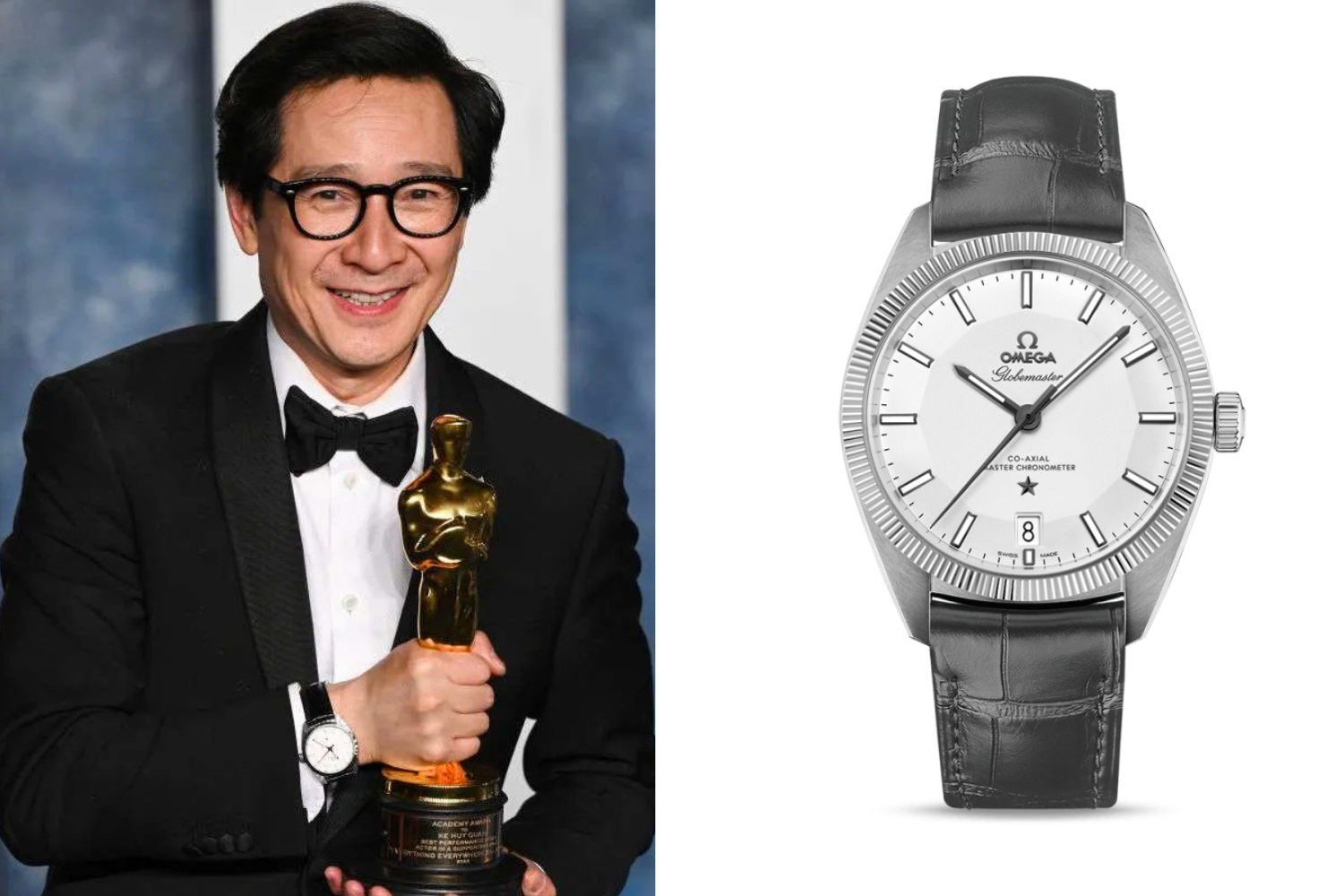 Quan Kế Huy – nam diễn viên gốc Việt diện đồng hồng Omega Globemaster tại Lễ trao giải Oscar 2023