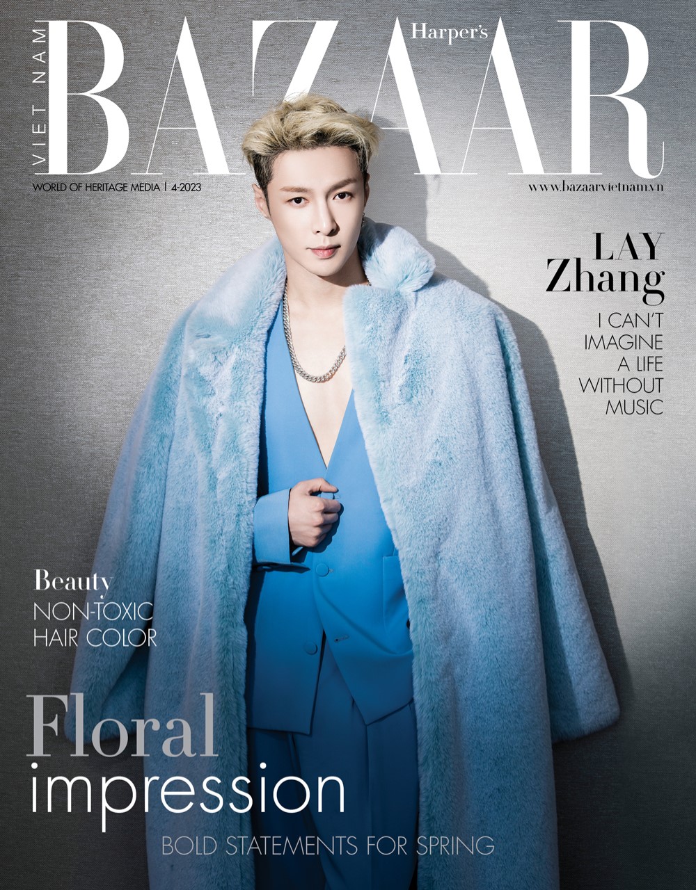 Lay Zhang on the cover of Harper’s Bazaar Vietnam on 04/23.