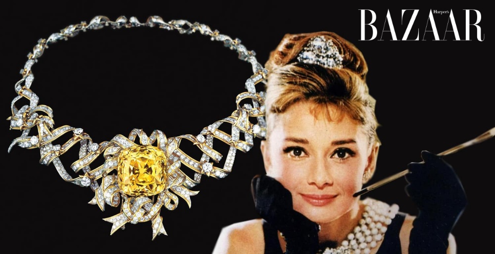 Vòng cổ minh tinh Audrey Hepburn diện năm 1961 với Kim cương Tiffany 