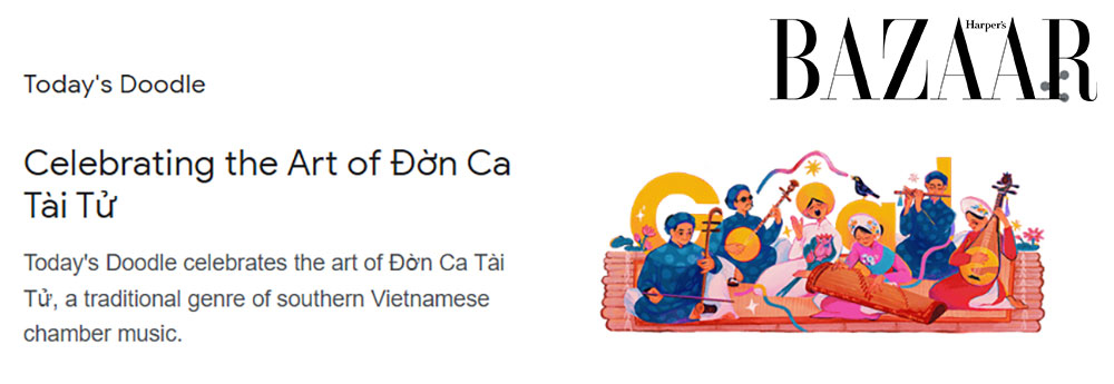 Hình ảnh đồ họa Đờn ca tài tử của Việt Nam do nghệ sĩ Camelia Pham minh họa trên trang tìm kiếm Google. Nguồn: Google