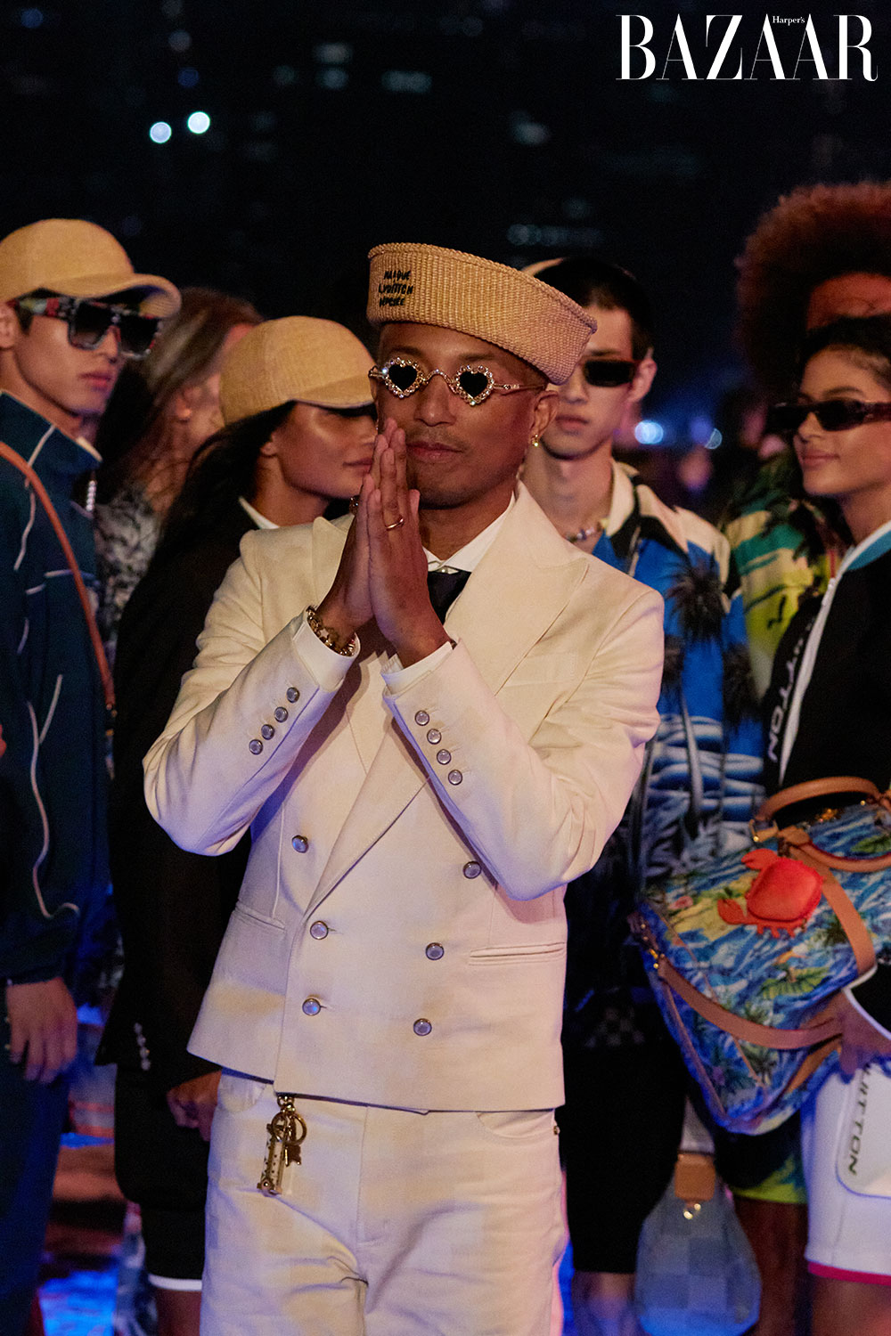 Pharrell Williams gửi lời cảm ơn vào cuối buổi trình diễn. Nguồn: LV MENS STUDIO