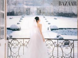 Midu diện váy cưới giá gần 130 triệu đồng, chụp hình dưới tuyết tại lâu đài cổ ở Pháp