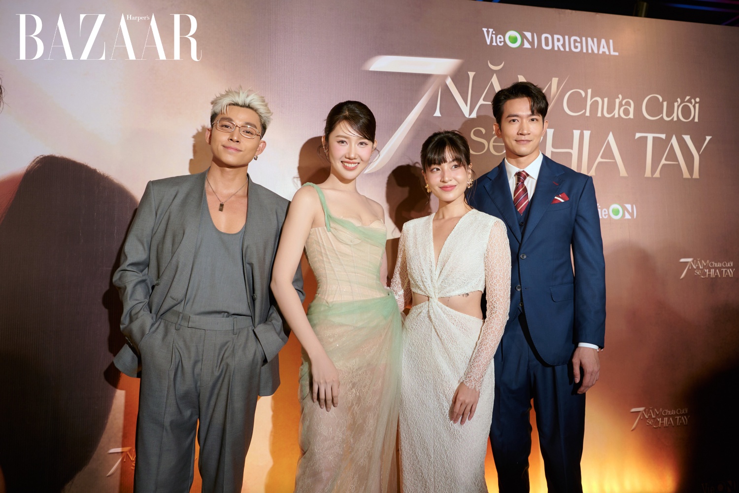 Bốn diễn viên chính của phim: Jun Phạm, Thúy Ngân, Thảo Tâm, Võ Cảnh (từ trái sang). 