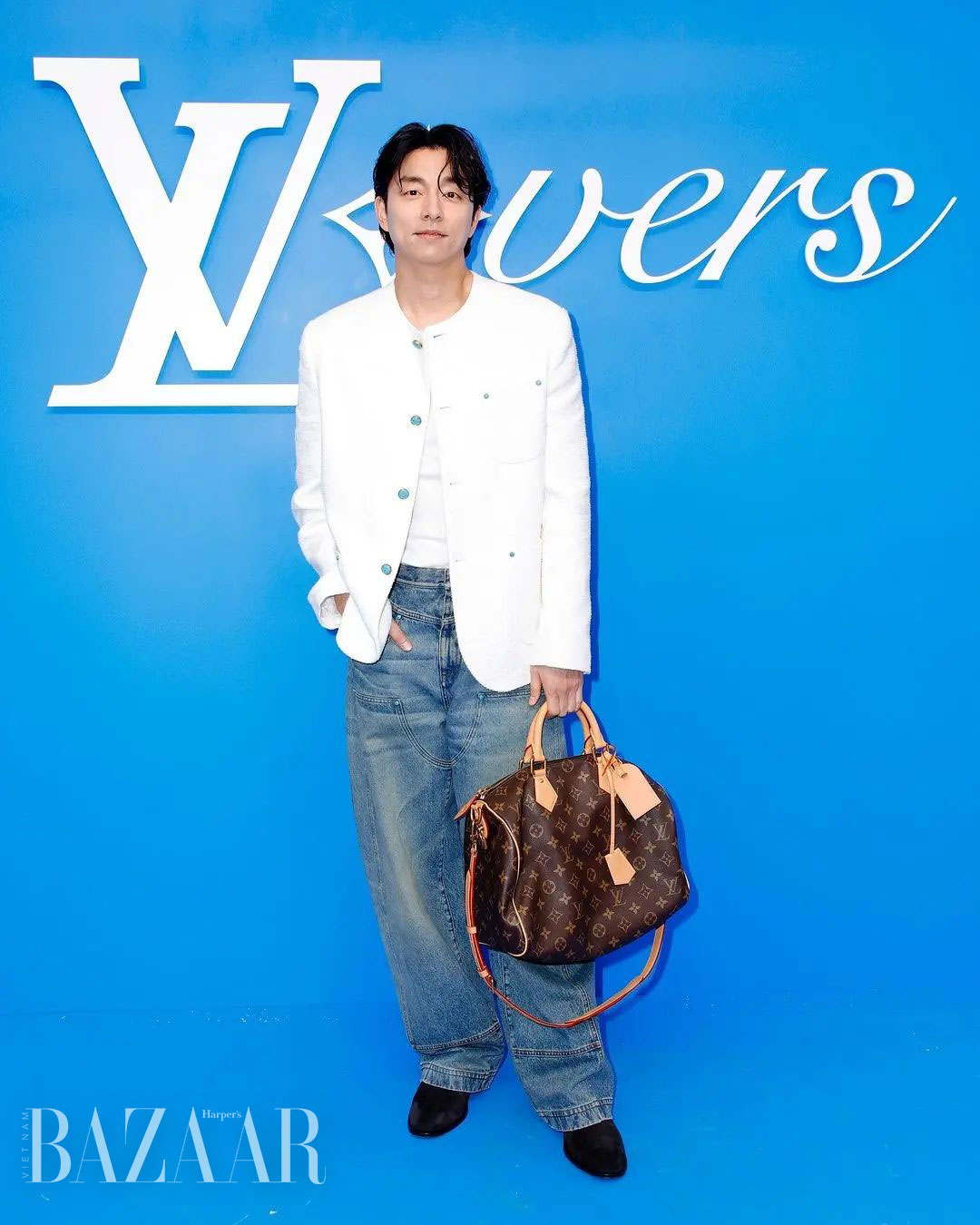 Gong Yoo tại show Louis Vuitton Men Xuân Hè 2025. Ảnh: Getty Images