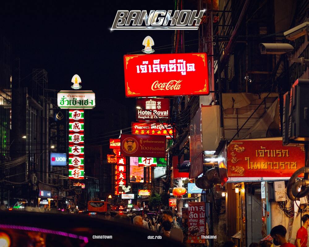 Một nhiếp ảnh gia người Việt ghé thăm Chinatown ở Bangkok, đăng tải những hình ảnh được chỉnh sửa theo màu sắc và phong cách MV Rockstar của Lisa. Ảnh: Nguyễn Minh Đức