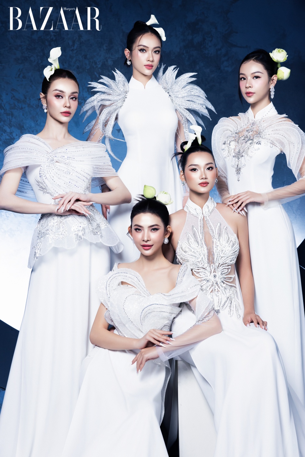 Thí sinh Miss Universe Vietnam 2024 nền nã như cánh sen dưới trăng trong thiết kế Linh San Couture