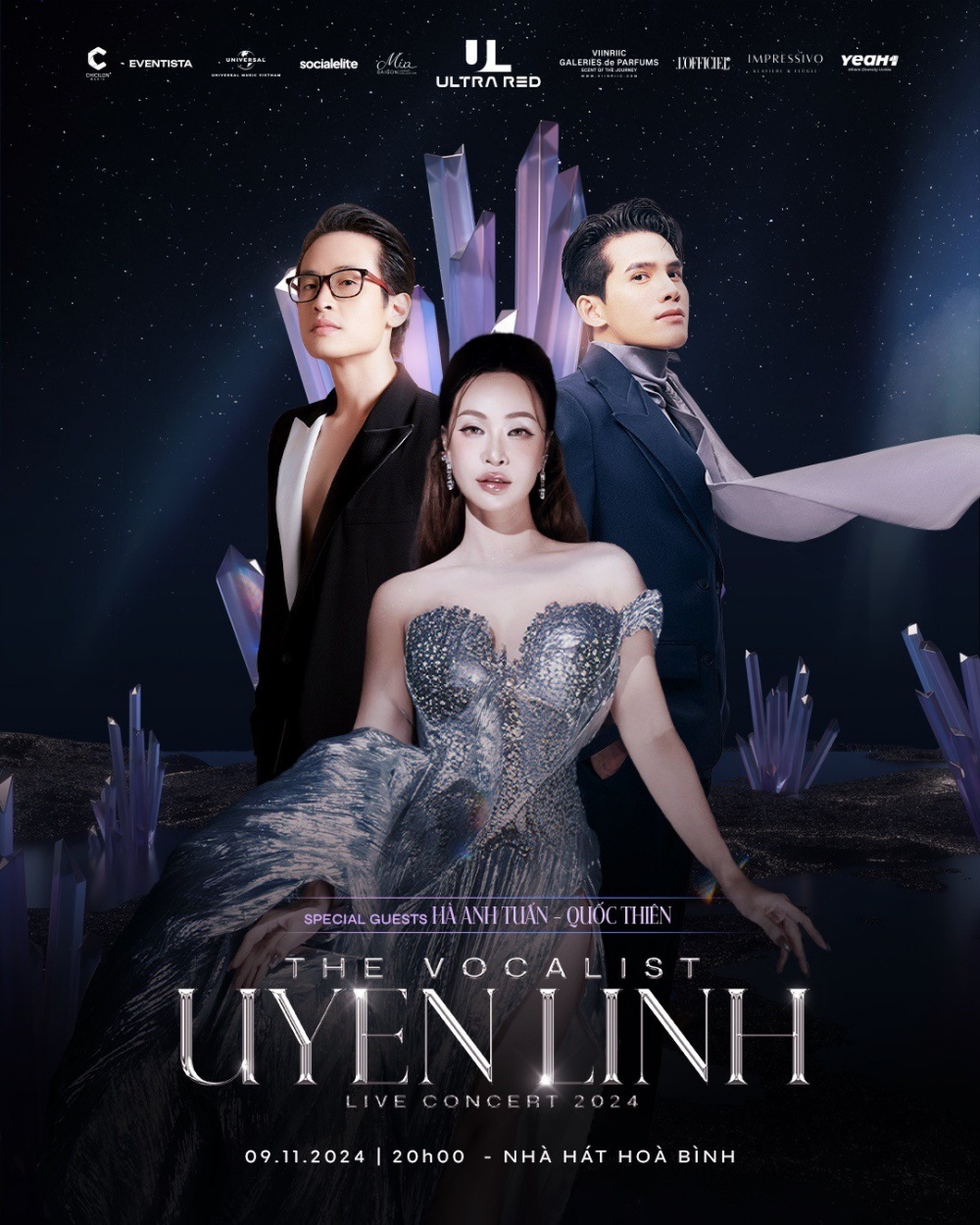 Poster live concert The Vocalist, kỷ niệm 15 năm ca hát của Uyên Linh. 