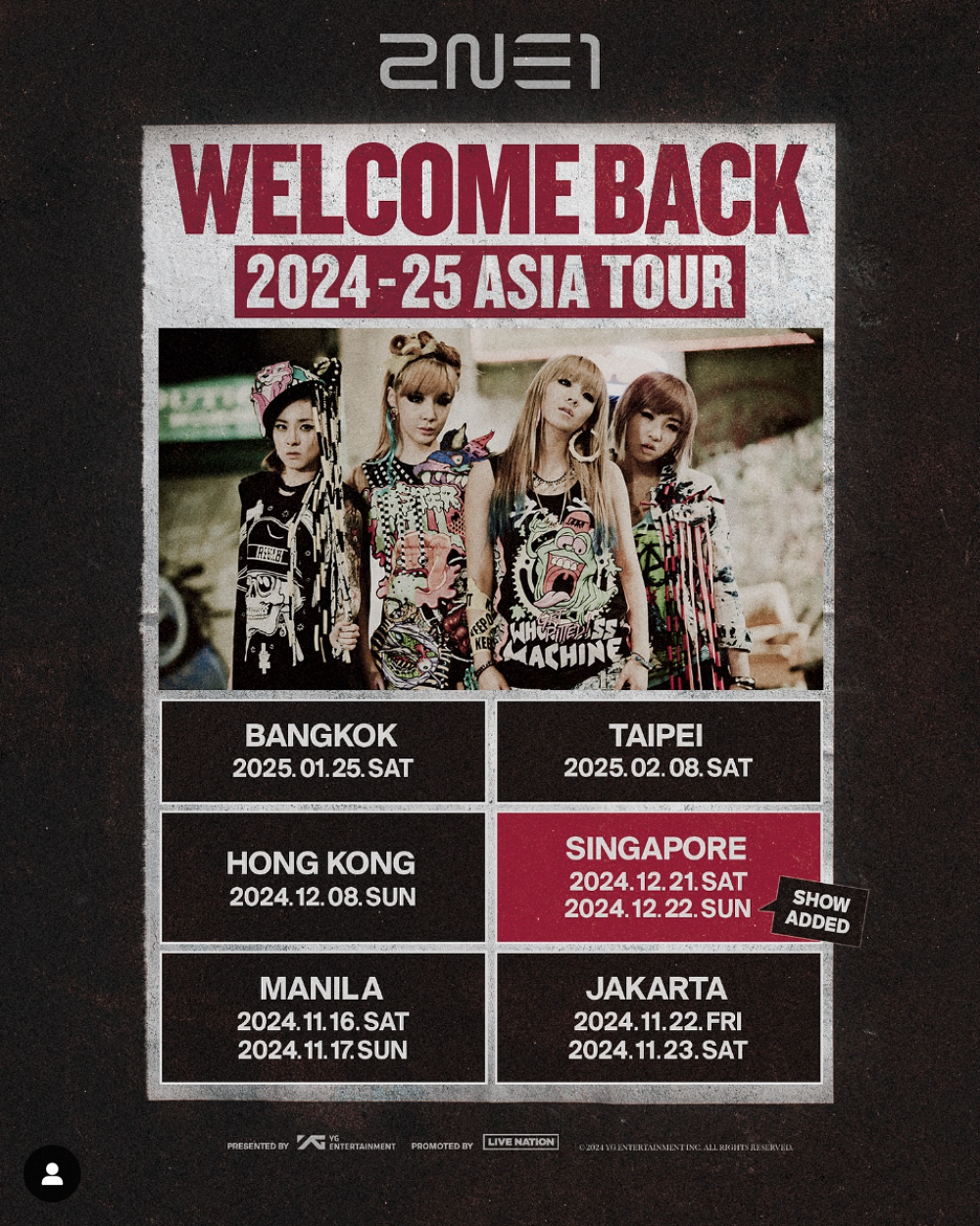 2NE1 Welcome Back 2024-25 Asia Tour