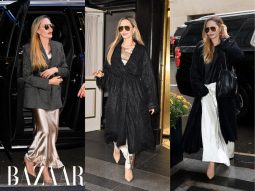 Angelina Jolie tạo kiểu Slip dress lụa của Michael Kors theo hai cách 