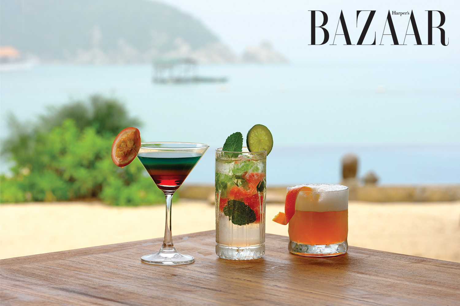 Những ly cocktail thơm mát với các nguyên liệu trong vườn organic của khu nghỉ mát