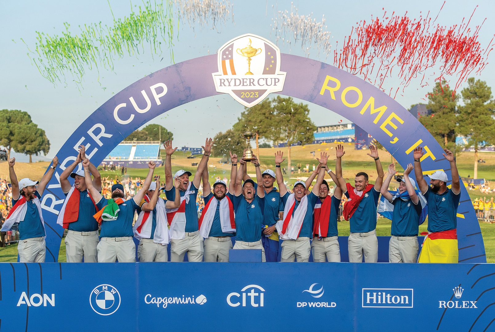 Tuyển châu Âu ăn mừng chiến thắng tại Ryder Cup 2023