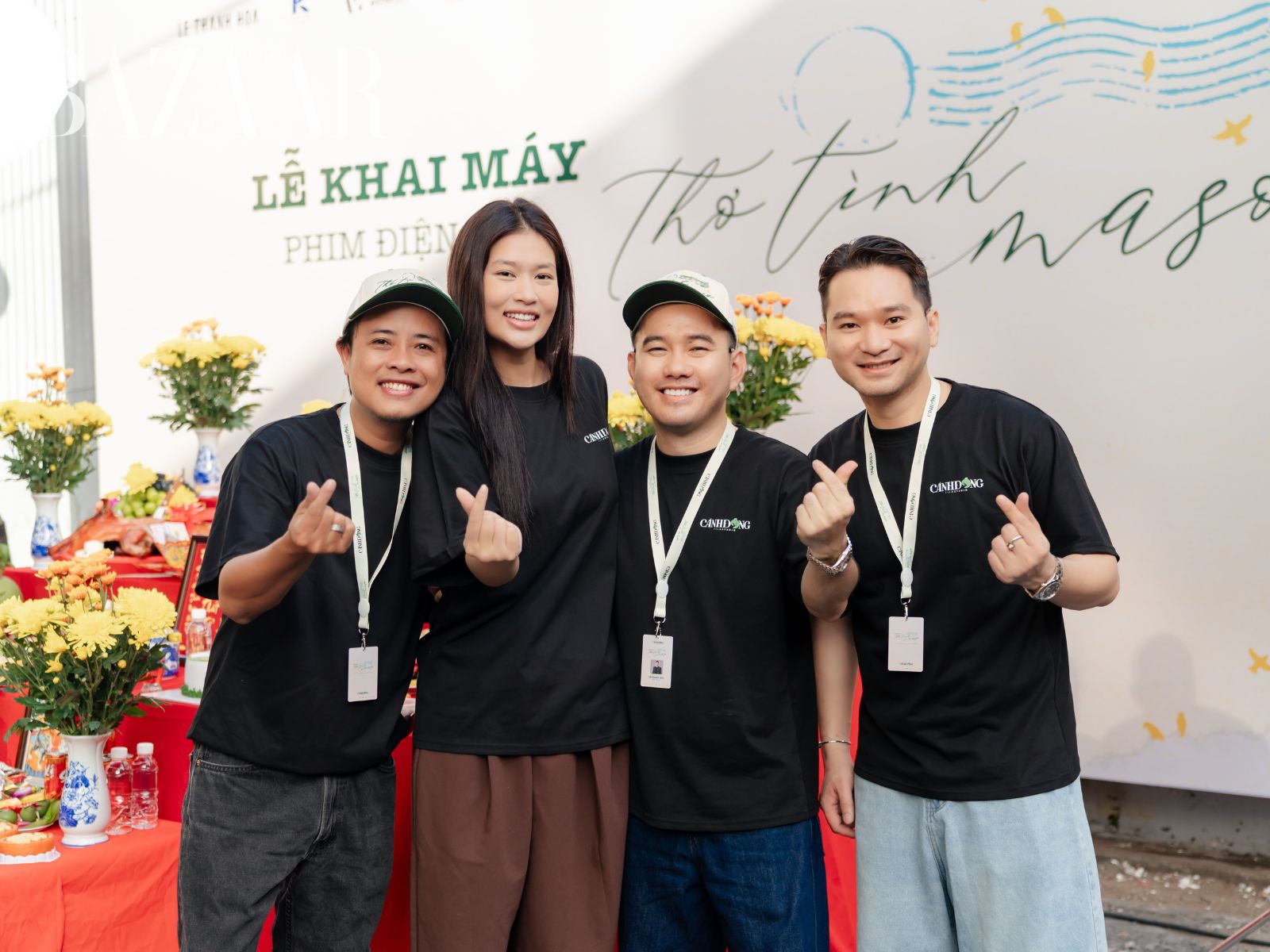 Diễn viên chính Đoàn Thiên Ân cùng đạo diễn Lê Thiện Viễn (trái) và NTK Lê Thanh Hoà góp mặt trong vai trò nhà đầu tư. Ảnh: CJ CGV