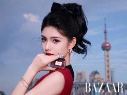 Chỉ riêng Ngải Mễ chọn sắc đỏ, chiếm trọn tâm điểm Miss Dior Thượng Hải