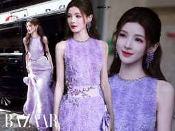 Nữ thần Violet Trương Dư Hi mở màn Paris với xu hứng lông vũ