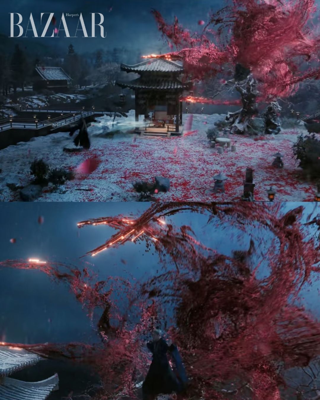 Cảnh chiêu thức Vạn Thụ Phi Hoa