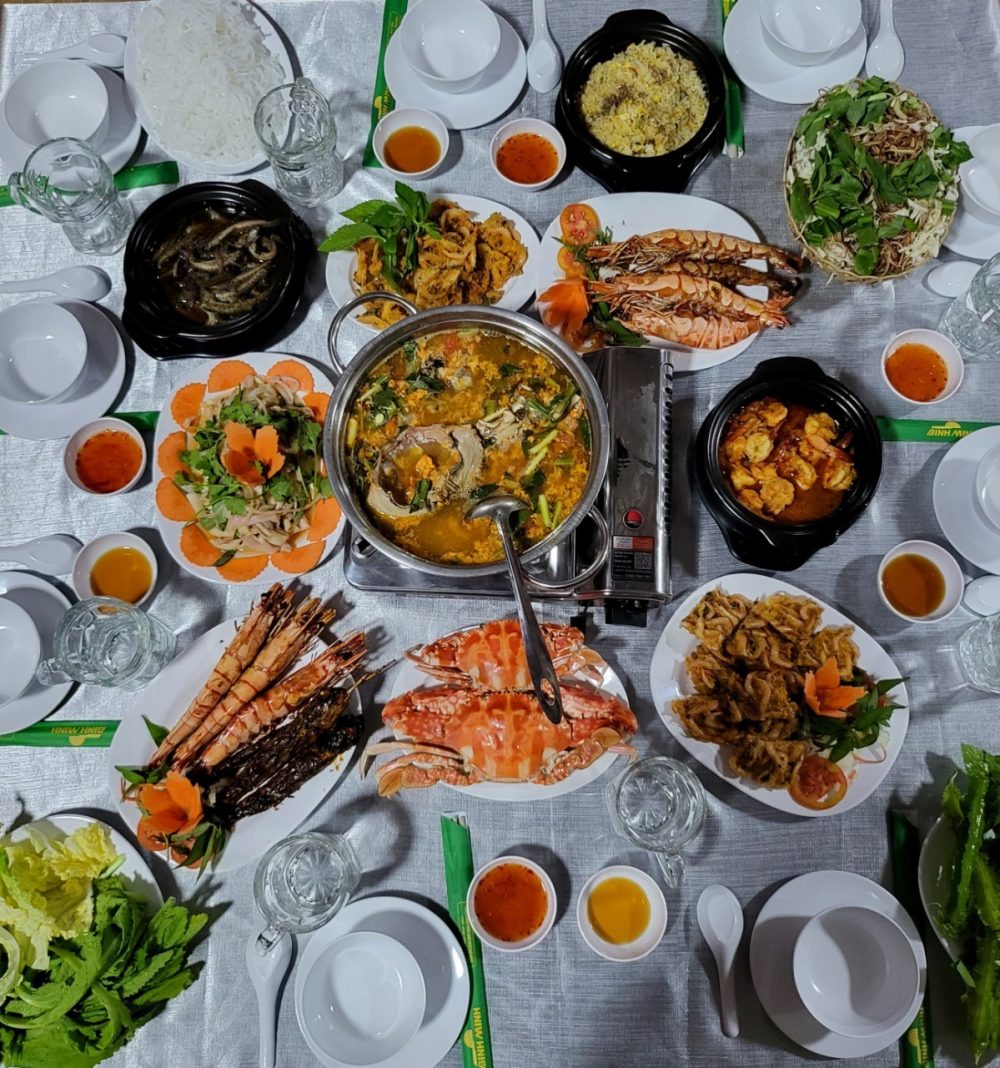 Các món hải sản tươi ngon.