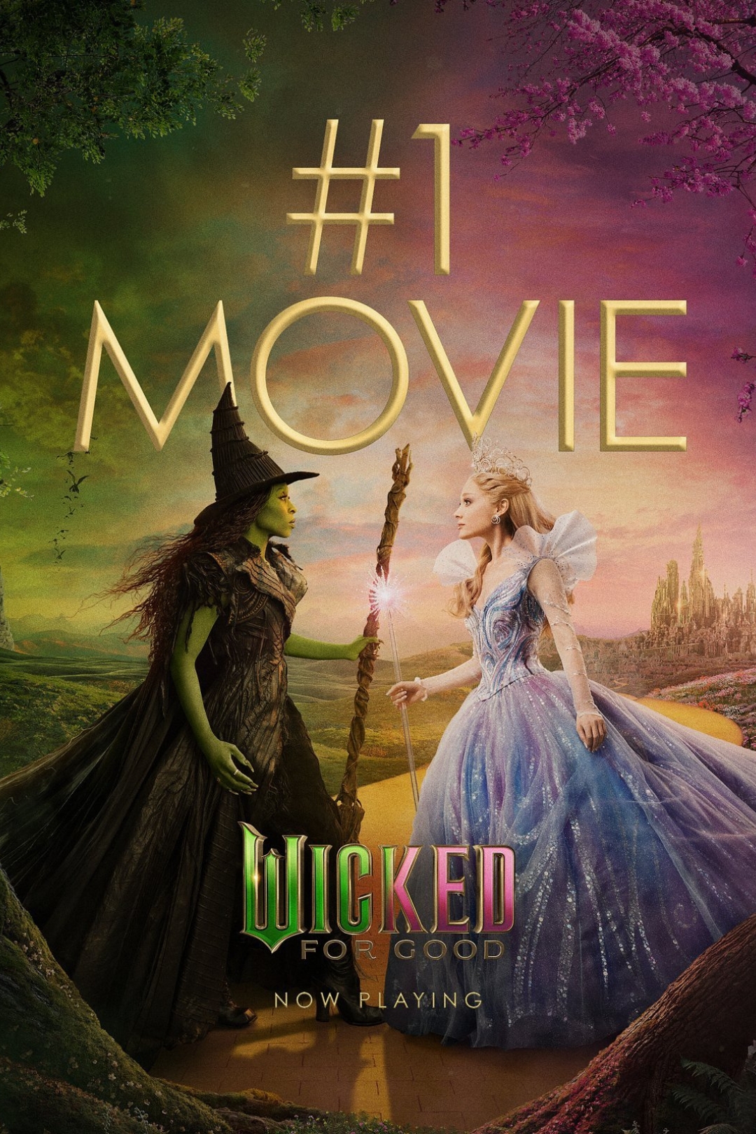 Poster phần 2 phim Wicked, mang tên Wicked: For Good. Ảnh: Getty Images for Universal Pictures