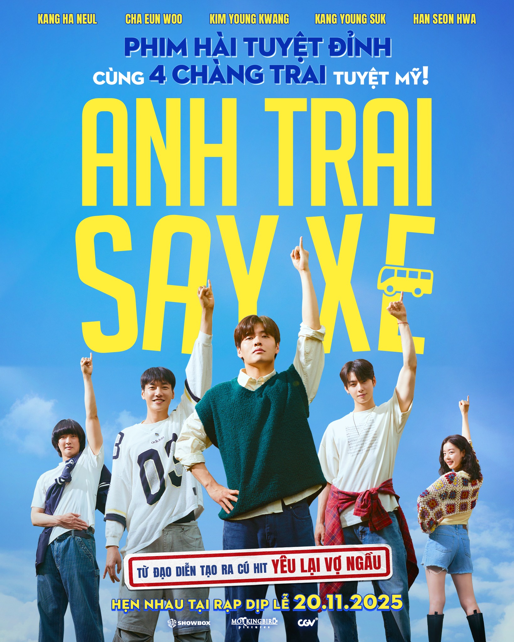 Bộ phim điện ảnh Hàn Quốc Anh Trai Say Xe (The First Ride) chính thức khởi chiếu trong dịp lễ 20/11/2025, với sự tham gia của Kang Ha Neul, Cha Eun Woo, Kim Young Kwang, Kang Young Seok… Ảnh: CGV