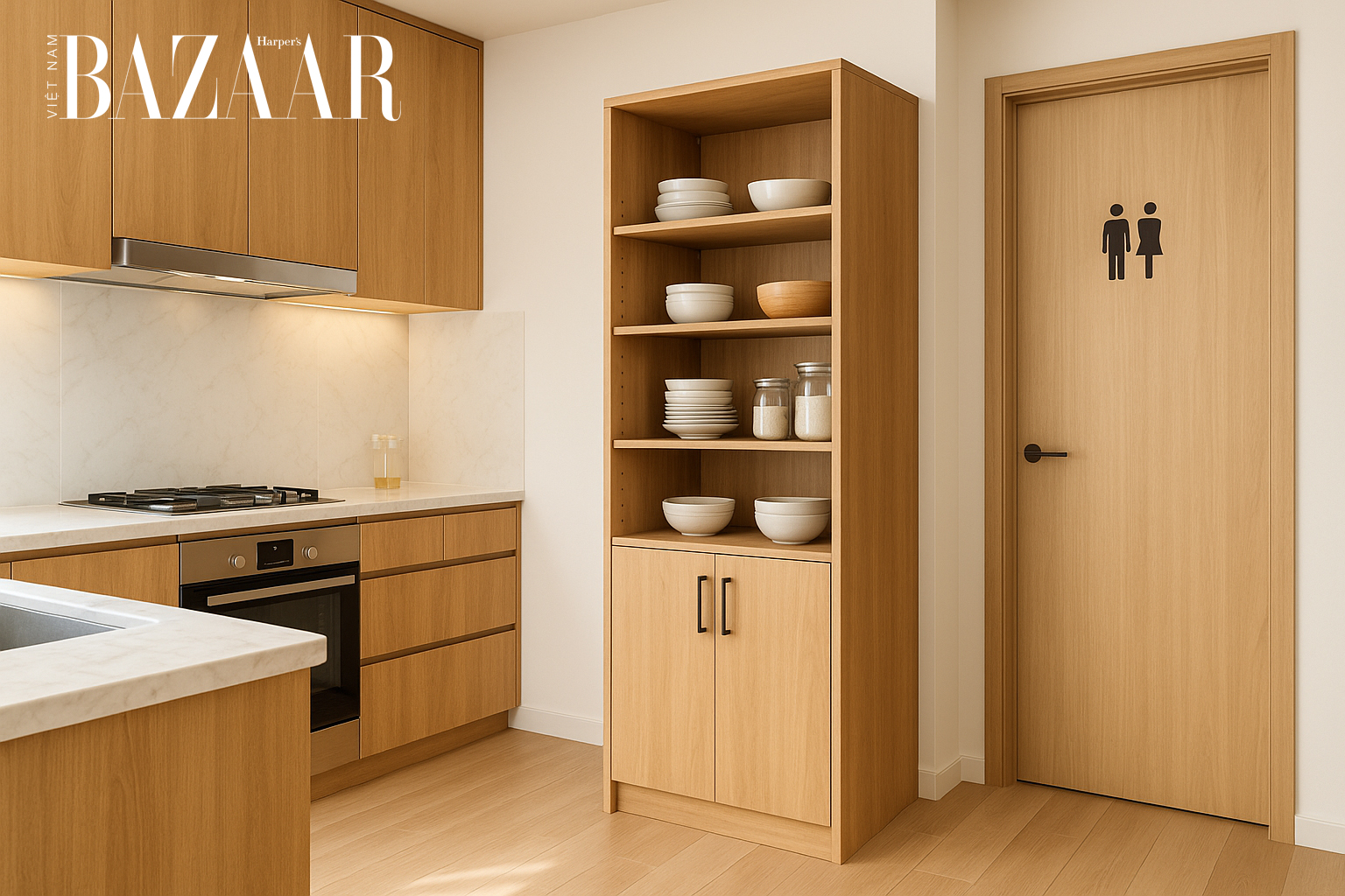 Dùng kệ hoặc tủ cao để che tầm nhìn