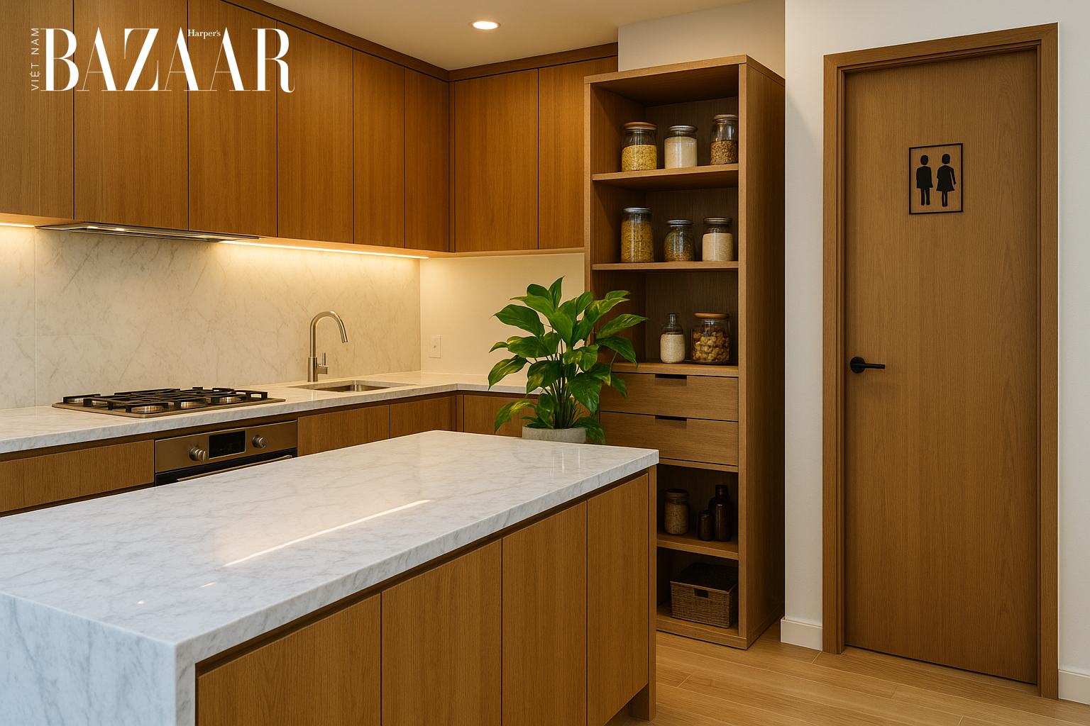 Hóa giải nhà vệ sinh đối diện bếp: Đặt cây xanh