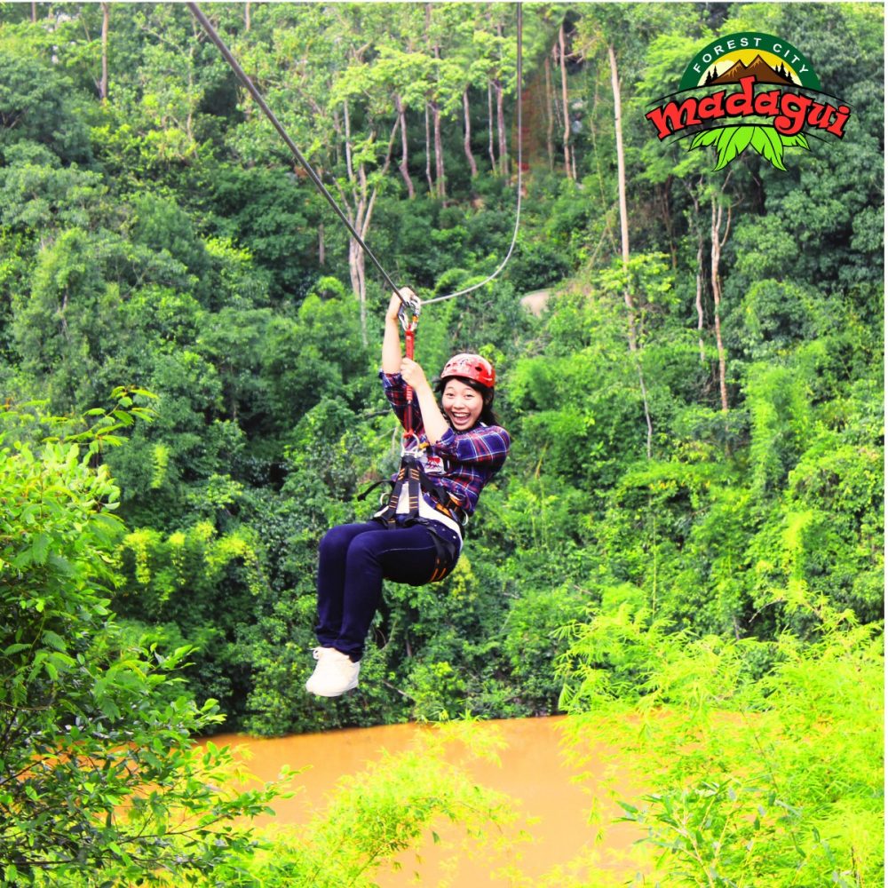 Trượt dây zipline giữa rừng