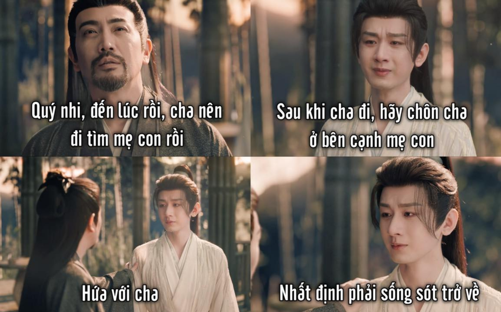 Phân cảnh Vương Quyền Hoằng Nghiệp trước khi ra đi. Ảnh: FB Drama Thiên Địa Kiếm Tâm