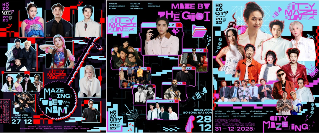 Dàn nghệ sĩ khủng tại Hozo Tết Festival 2025.
