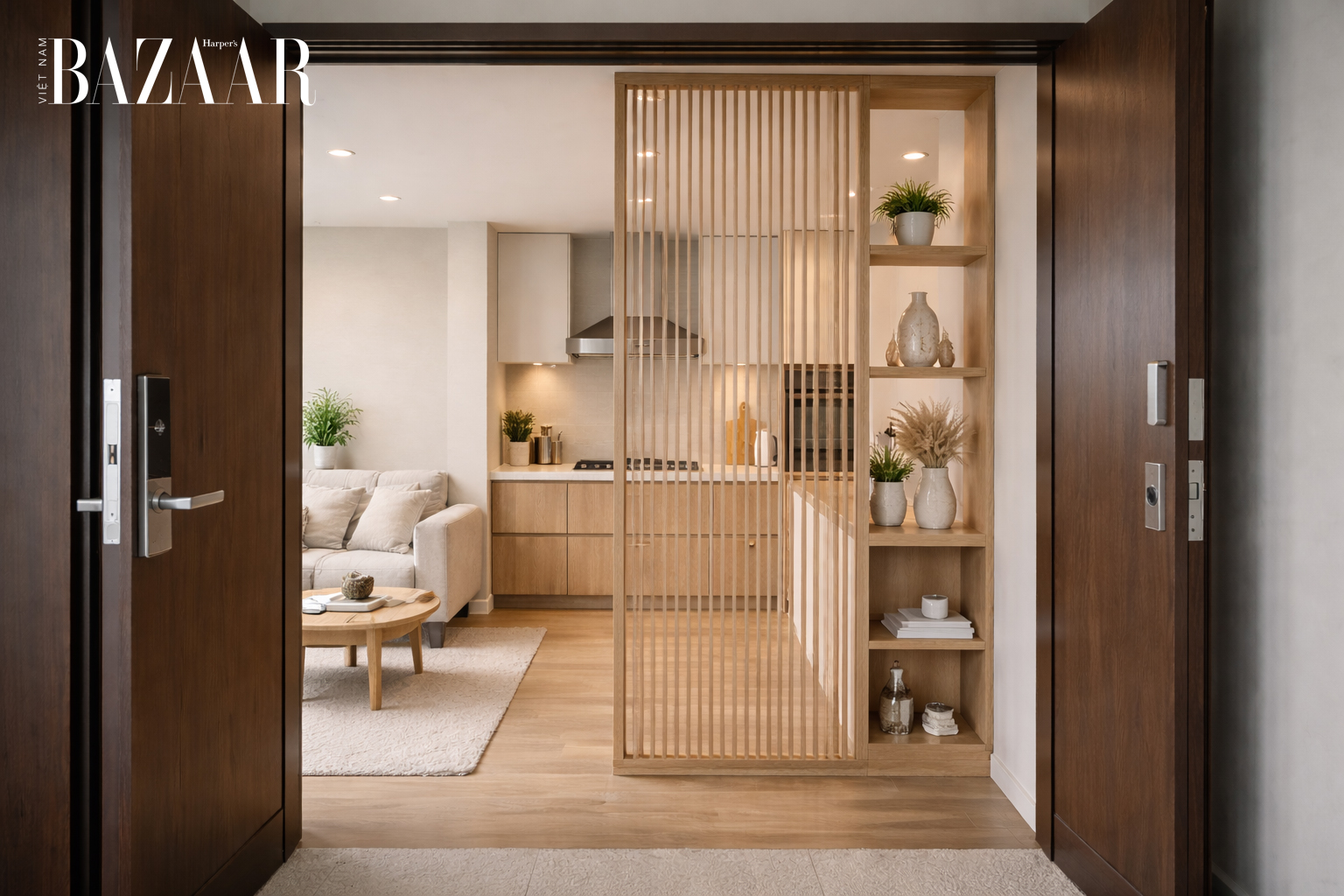 Dùng vách ngăn nhẹ hoặc bình phong