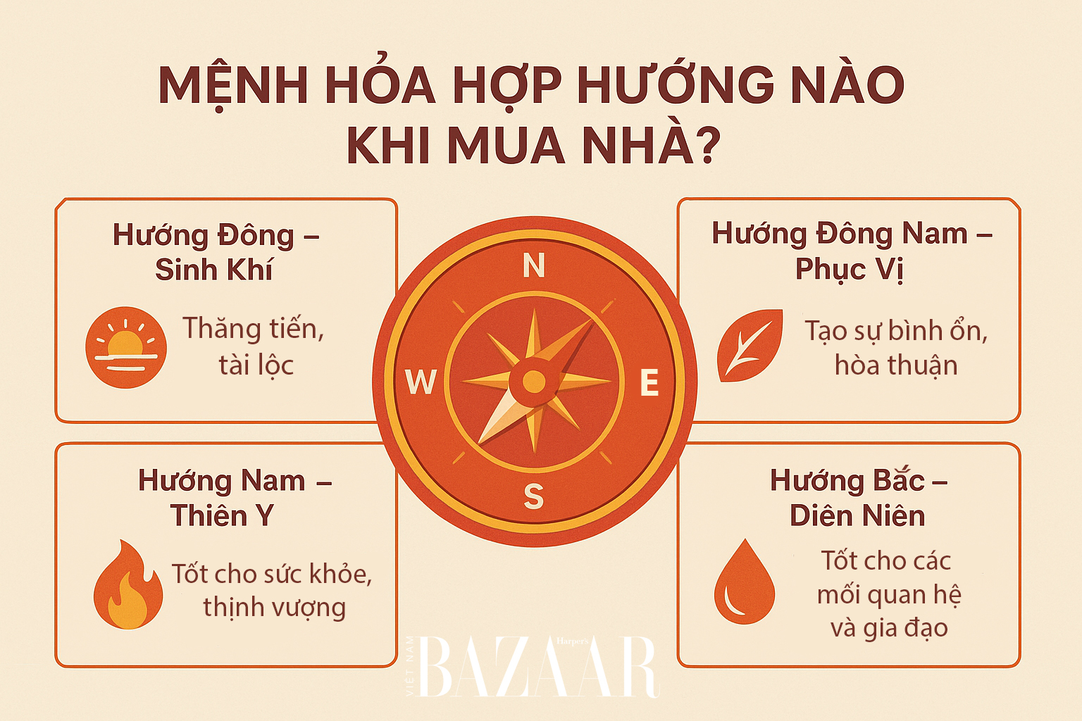 Người mệnh Hỏa hợp hướng nào khi mua nhà?