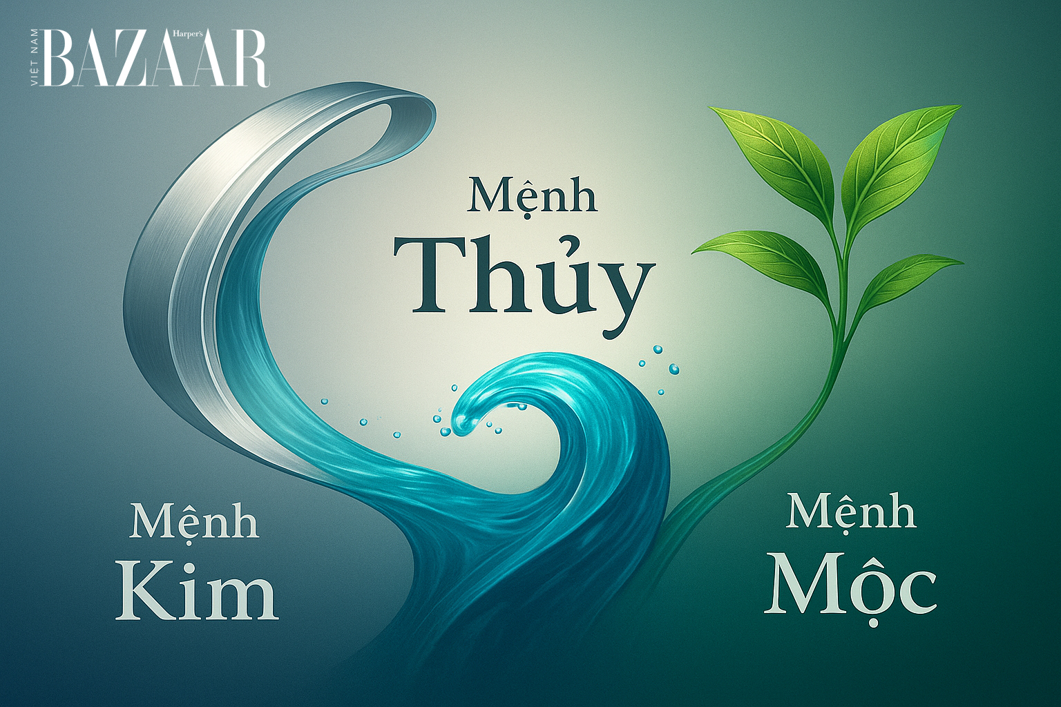 mệnh Thủy hợp nhất với mệnh Kim (Kim sinh Thủy) và mệnh Mộc (Thủy sinh Mộc)