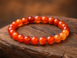 Vòng tay phong thủy cho người mệnh Hỏa: Hồng ngọc tủy (Carnelian)